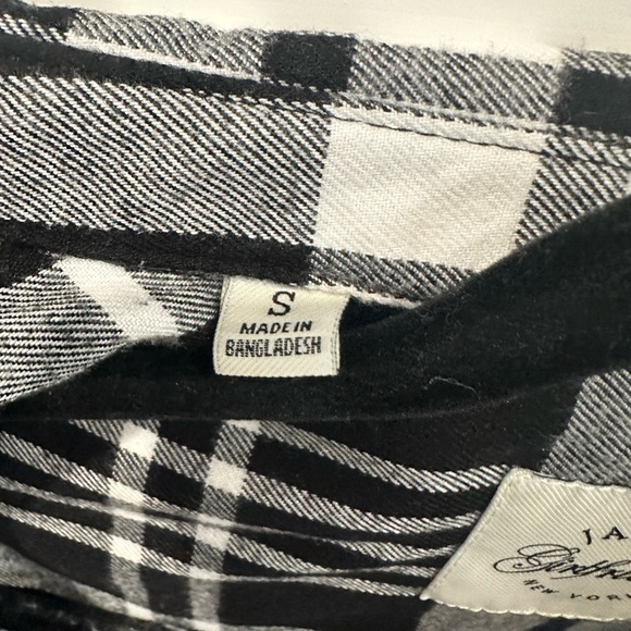 Jachs Girlfriend Flannel Button Front Shirt Size S Black and White - Picture 7 of 12